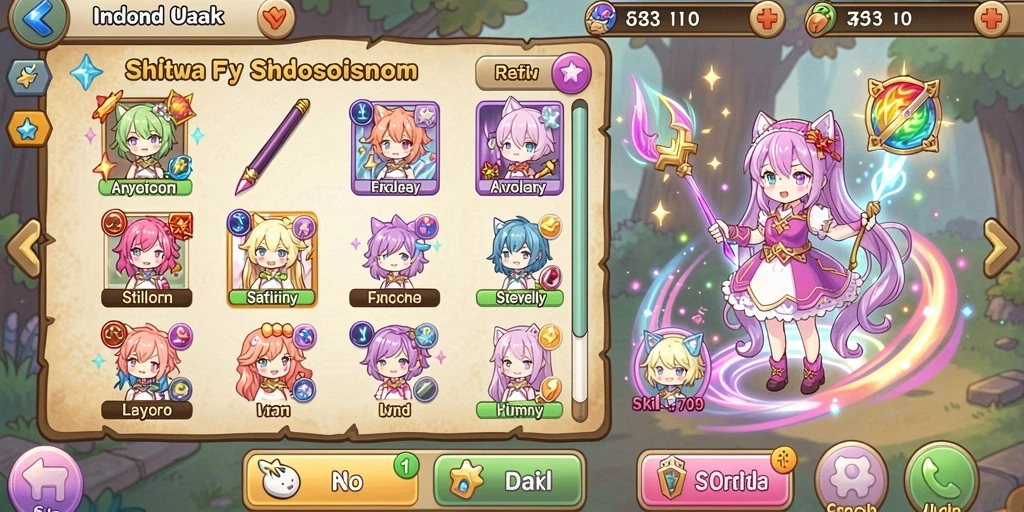 Pemandangan dunia penuh warna dalam game.
