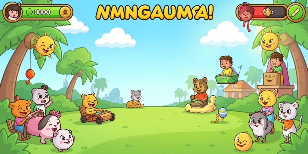 Ilustrasi mode multiplayer dengan teman-teman.